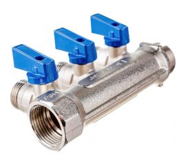 Коллектор СТМ 3 выхода, шаровой кран, наружная резьба, 3/4х1/2 C3MB3412 