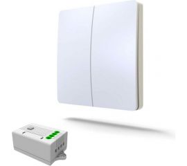 Дистанционный 2клавишный выключатель GRITT Space белый комплект: 1 выключатель IP67, 2 радиореле 1000Вт 13105 