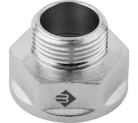 Переходник Зубр ""ЭКСПЕРТ"" удлиненный цилиндрический, никелированная латунь, 1""х3/4"" 51283-1-3/4 