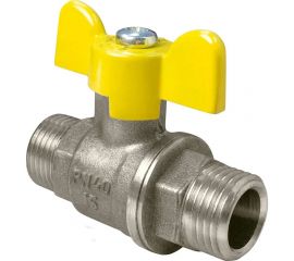 Шаровой кран для газа VALFEX 1/2"" НР/НР бабочка, латунный никелированный 11Б27фтМ VF.279.NB3.012.Bir 