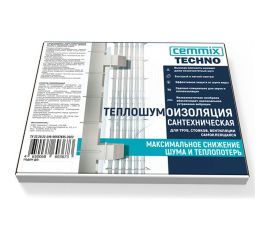 Самоклеющаяся тепло-шумоизоляци CEMMIX techno сантехническая, строительная, 500x600x4 мм 85301958 