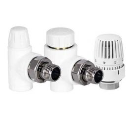 Комплект TEBO C-TB №3 1/2 (термостатический угловой с колпачком 20x1/2, клапан запорный угловой 20x1/2, термостатическая головка) 030061111 