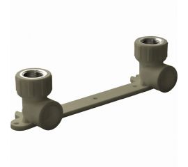 Двойной угольник ПОЛИТЭК настенный комплект, 25x1/2 с внутр.р. PPRC, серый 9600202512с 