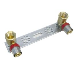 Водорозетка TIEMME пресс-В двойная, на планке с вертикальной подводкой, 16x1/2"" 1650024 