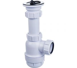 Бутылочный сифон McAlpine 1 1/2""х40 мм, с выпуском 70 мм, нержавеющая решетка, пробкой, MRSK2 