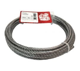 Стальной трос Стройбат DIN 3055, 4 мм, белый цинк, 5 м 324160 