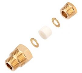 Сальник для ввода кабеля в трубу REXANT с двойной резьбой 1/2 и 3/4, никелированная латунь 51-0610-4 