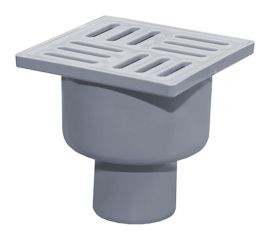 Вертикальный трап RTP с сухим затвором с поплавком, серый D 50 мм, 100х100 36587 