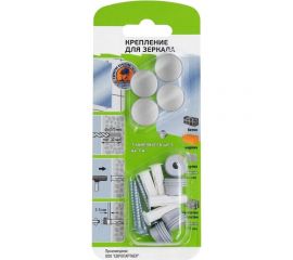 Комплект крепления для зеркала ЕВРОПАРТНЕР хром матовый, блистер, 1 шт. 89330 