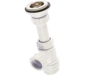 Бутылочный сифон McAlpine 1 1/4""x32 мм, с выпуском 60 мм, нержавеющая решетка, пробкой MRW2L 