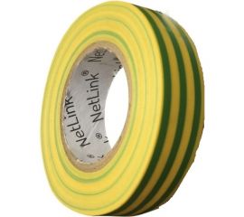 Изолента Netlink 19мм х 25м желто-зеленая 5 шт/уп УТ000002095 