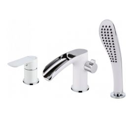 Смеситель для акриловой ванны Gappo 35к G1148-8 3 отверстия, белый+хром 540358 