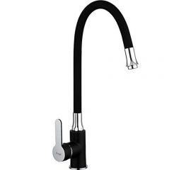 Смеситель для кухни FRAP 35к F4042 гибкий излив, гайка, боковая, черный 537596 