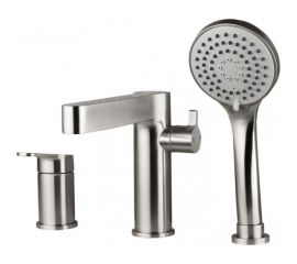 Смеситель для акриловой ванны Gappo 35к G1199-30 нержавеющая сталь, 3 отверстия, сатин 549418 