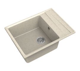Мойка GRANFEST мрамор LEVEL чаша+крыло, 660х500, бежевый GF-LV-660L 