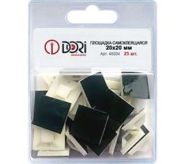 Самоклеящаяся площадка для крепления стяжек DORI 20x20 мм белая упаковка 25 шт 46004 