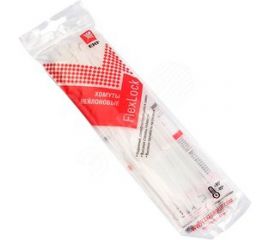 Хомут EKF P6.6, 2.5x200 мм, стандартный, белый, FlexLock PROxima, 50 шт. plc-fl-ctsw-2.5x200-r 