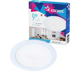 Светодиодная панель КОСМОС круглая, цвет белый, DownL 9W, 180-265В, 4000K, KDownL9W4000K 