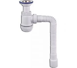 Сифон VIRPLAST ""МИНИ Элит"" 1.1/2 литой выпуск, нерж.чашка 63 мм и гофрой 40/50 L800мм арт.678 100313 