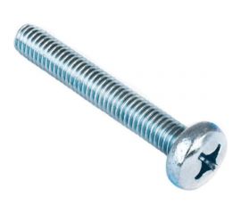 Винт с полукруглой головой Стройбат DIN 7985, М6x40, белый цинк, 35 шт. 106171 