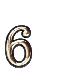 Цифра СКОБЯНОЙ самокл., мал., золото, ""6"" 002640 