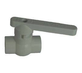 Пластиковый шаровой полнопроходной кран ПОЛИТЭК 32 PPR, серый 9900000032с 