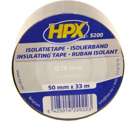 Огнестойкая профессиональная изолента из ПВХ HPX IB5033 INSULATION TAPE 5200 50 мм х 33 м, черная 5425014220223 