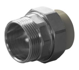 Разъемная муфта ПОЛИТЭК с наруж.рез. 32x1 1/4 PPR, серый 9800003214с 