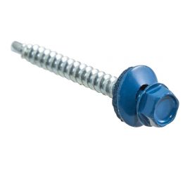 Кровельные саморезы с буром Стройбат 4,8x70 синий 130 шт 240700 