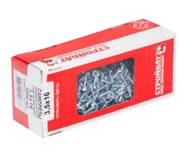 Универсальные саморезы Стройбат 3,5x16 белый цинк 1000 шт 204330 