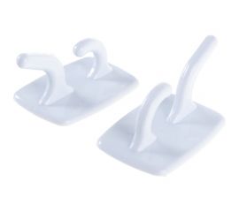 Самоклеящийся крючок Amig пластик, белый, 2 шт. в дисп. 204-40х24х24 BL 