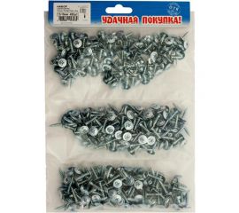 Набор саморезов Стройбат для тонких пластин, оцинкованные 13-19мм 450 шт 204471 