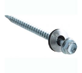 Кровельные саморезы с буром Стройбат 6.3x64 мм, белый цинк, 120 шт. 304510 