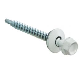 Кровельные саморезы с буром Стройбат 4.8x70 мм, белые, 130 шт. 240650 