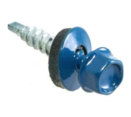 Кровельные саморезы с буром Стройбат 4,8x28 синий 300 шт 115740 