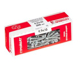 Универсальные саморезы Стройбат пкр. 4,0x30 белый цинк 200 шт 305060 