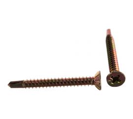 Оконный саморез Метизный двор 3,9x35 сверло, желтый, 12 шт. 4690441000460 