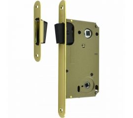 Корпус замка НОРА-М магнитный ригель 13М-90 мм золото, под фиксатор, с отв.планкой 14915 