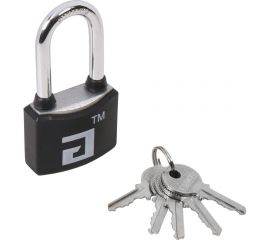 Навесной замок Аллюр ВС1Ч- 364ПД черный, 5 ключей, d6 мм, дл. дужка 12550 