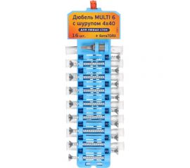 Набор дюбель ЕВРОПАРТНЕР Multi 6 шуруп 4х40 16 шт. KM1 0154 