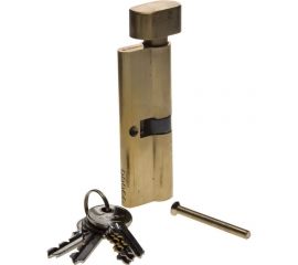 Цилиндровый механизм Зубр Мастер тип ключ-защелка цвет латунь 5-PIN 90 мм 52103-90-1 