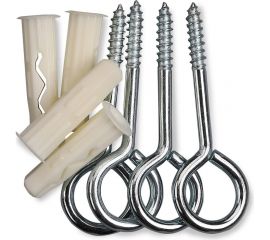 Дюбель ЕВРОПАРТНЕР MULTI 8 + петля-шуруп L32 х d5,8 х d12 ZN 8 шт. RB2 0157 