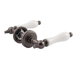 Дверная ручка НОРА-М Каталония J бф-застар. серебро 7449 