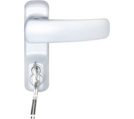 Внешняя нажимная ручка для противопожарных дверей DOORLOCK DL PD900FR/H1, серебристая MG, с цилиндром, толщина двери до 60мм 75435 