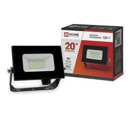 Светодиодный прожектор IN HOME СДО-7 20Вт 230В 6500К IP65 черный 4690612034614 