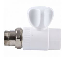 Радиаторный кран ПОЛИТЭК 25x1/2 прямой PPR, белый (25/75), 9999012512 