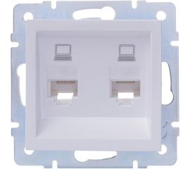 Двойная компьютерная розетка Lezard VESNA белая 742-0288-141 