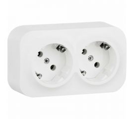 Розетка Legrand 2x2К+З без шторок белая 782233 