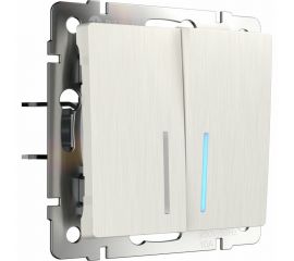 Двухклавишный выключатель WERKEL W1120113 с подсветкой перламутровый рифленый a051186 