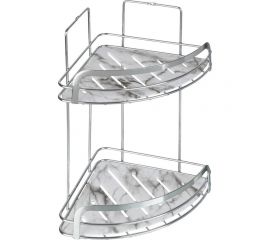 Полка для ванной комнаты Fora Marble угловая, двойная FOR-MAR02-U 